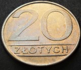 Moneda 20 ZLOTI - POLONIA, anul 1989 *Cod 1766, Europa