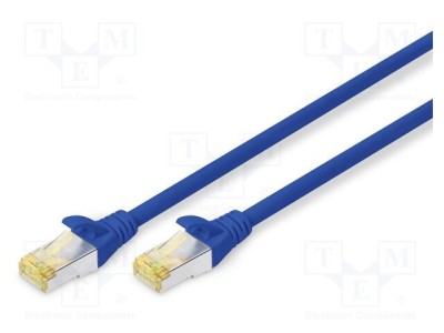 Patch cord DIGITUS RJ45 S/FTP Cat 6a litat 0,7m albastru LSZH foto