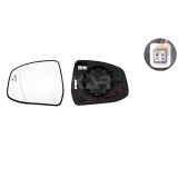Geam oglinda exterioara cu suport fixare Ford Focus 3, 12.2014; Focus 3, 10.20; Mondeo, 09.2015, Stanga, incalzita; geam asferic; cromat; pentru
