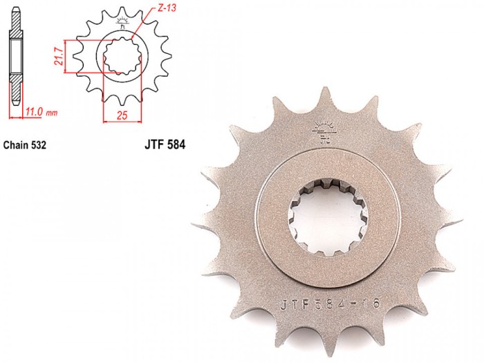 Pinion transmisie fata 532/16, JTF584