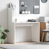 Birou alb de scris Alb MDF Compact Rafturi decorative