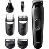 Aparat de tuns multifunctional Braun MGK3320, Wet&amp;amp;Dry, 13 de setări pentru lungime, 6 in 1, 4 piepteni, 1 accesoriu extra, Negru