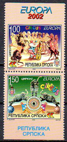 BOSNIA HERTEGOVINA - Srpska 2002, EUROPA CEPT, serie neuzata, MNH