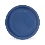 Set 10 farfurii din carton natural, 20 cm, albastre