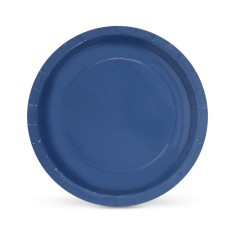 Set 10 farfurii din carton natural, 20 cm, albastre