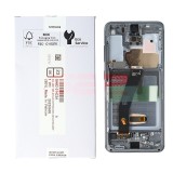 LCD+Touchscreen cu Rama Samsung Galaxy S20 / G980 GREY Original Service Pack