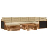 vidaXL Set de canapele de exterior cu pernă 7 pcs Natural și Bej 3383586