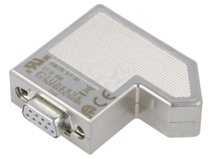 Conector D-Sub mamă 9 pini, 55&deg;