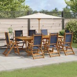 vidaXL Set mobilier de grădină, 9 piese, lemn masiv acacia/textilenă 3279307