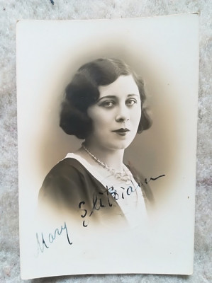 Foto MARY SLITOIANU anii 30-40 Opera Romana semnatura 8,5 x 6 cm foto