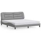 Cumpara ieftin Cadru de pat fara saltea, Hvar, gri deschis, 180x200 cm, textil