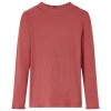 Tricou de copii cu m&acirc;neci lungi, guler tunică, roșu ars, 104, vidaXL