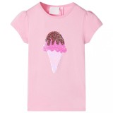 Tricou pentru copii, roz aprins, 92, vidaXL
