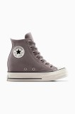 Converse teniși din piele &icirc;ntoarsă Chuck 70 Wedge culoarea maro, A13834C
