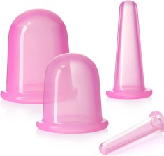 Set 4 bucati Ventuze, Marimi Diferite, pentru Masaj Terapeutic Anticelulitic cu Vaccum, Profesionale, Roz, PVC, CBD CORAL BEST DEALS 4x ventuze Benefi