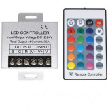 Controller led RGB 12-24V 36A cu telecomanda 24 taste si carcasa metalica, CE Contact Electric