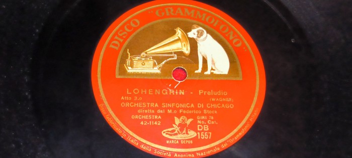 placa pt. patefon / gramofon Disco grammofono TANNHAUSER ( wagner ) LOHENDRIN