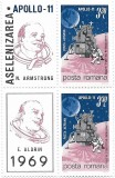 Apollo 11, 1969 (bloc de 2 cu viniete) - NEOBLITERAT, Spatiu, Nestampilat