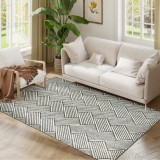 HOMCOM Covor salon 170 x 120 cm blănuri scurte lavabil &icirc;n mașină hipoalergenic pentru sufragerie, dormitor, birou, gri | Aosom Romania
