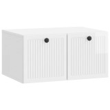 vidaXL Oglindă TV montată pe perete Alb foarte lucios Lemn prelucrat 897999