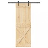 VidaXL Ușă glisantă cu set de feronerie 80x210 cm, lemn masiv de pin 3332785