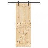 vidaXL Ușă glisantă cu set de feronerie 80x210 cm, lemn masiv de pin