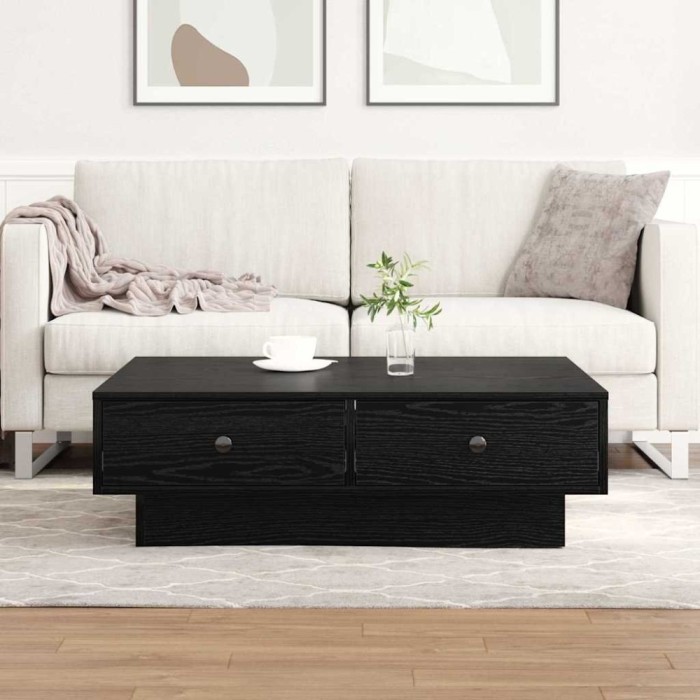 vidaXL Masă de cafea Stejar negru 90 x 90 x 28 cm Lemn compozit