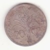 Indochina franceză 20 cenți 1939, primul an de batere, non-magnetic., Asia, Cupru-Nichel