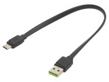 Cablu USB 2.0 A la USB C 0.25m Negru, Green Cell