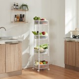 Carucior servire la masa S&oslash;rreisa pliabil 123x37,5cm alb [en.casa] HausGarden Leisure, [en.casa]