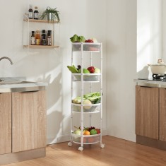Carucior servire la masa S&amp;oslash;rreisa pliabil 123x37,5cm alb [en.casa] HausGarden Leisure foto