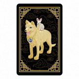 Card pentru noroc cu amuleta anului Caine si Iepure
