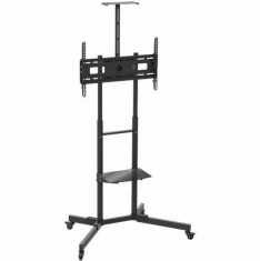 Suport perete LCD/Plasma plat/curbat Barkan, VESA: up to 600x400mm, Weight: up to 110lbs/ 50kg, glass shelf - up to 22lbs/ 10kg, upper metal shelf - u foto