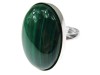 Inel argint reglabil masiv cu malachit natural 25x18 MM