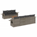 Cumpara ieftin Set canapele de gradina cu perne, 8 piese, gri, poliratan