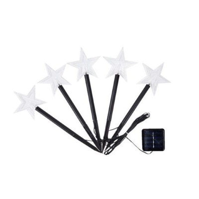 Set 5 Lampi solare LED de exterior Model Stea, pentru gradina, Flippy, 35.5 cm, Alb Cald foto
