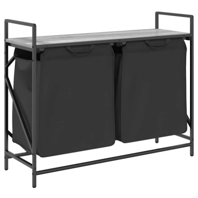 Cos de rufe 2 compartimente cu raft sonoma gri foto