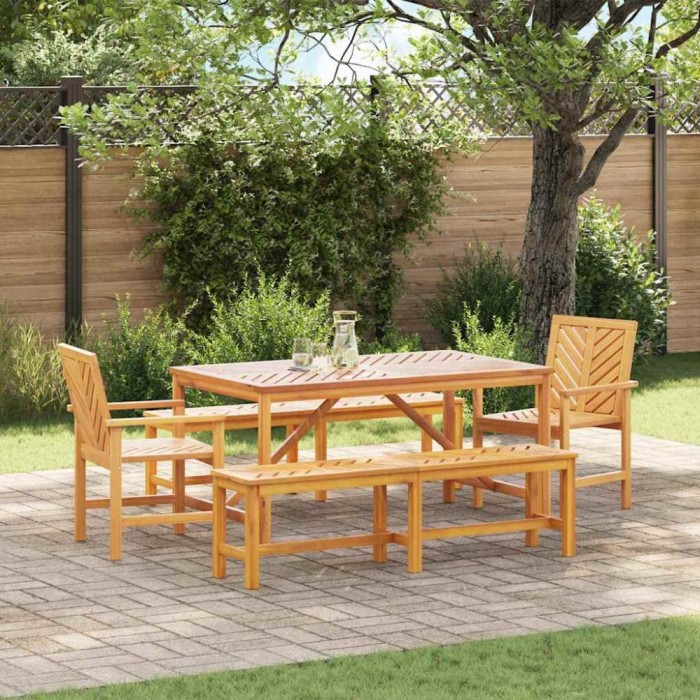 vidaXL Set de masă pentru grădină 5 pcs Maro 150 x 90 x 74 cm 3154113