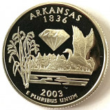 AMERICA QUARTER 1/4 DOLLAR 2003 S.PROOF,AG.900, Diamant-bijuter de stat-Arkansas, America de Nord, Argint