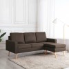VidaXL Canapea cu 3 locuri și taburet, maro, material textil