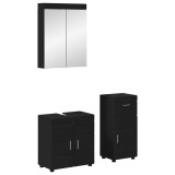 vidaXL Set de mobilier pentru baie cu sertar TULUM Negru Lemn compozit 3398025