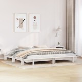 VidaXL Cadru de pat fără saltea, alb, 160x200 cm, lemn masiv pin