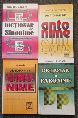 SET DICTIONAR DE SINONIME, ANTONIME, OMONIME, PARONIME (4 volume) foto