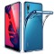 Husa huawei p20 transparent cu margini albastre