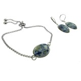 Set bratara si cercei inox cu sodalit