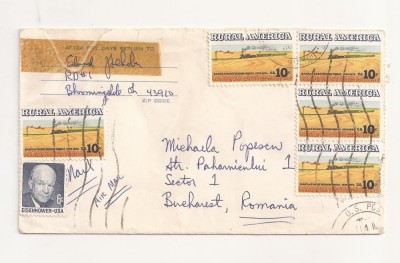 FD11 - Plic Circulat international SUA - Romania , 1975 foto