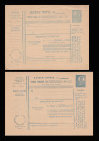 1922 Romania - 2 Mandate postale Ferdinand 1L Cap Mare, varietati carton, marime, 1900-1950