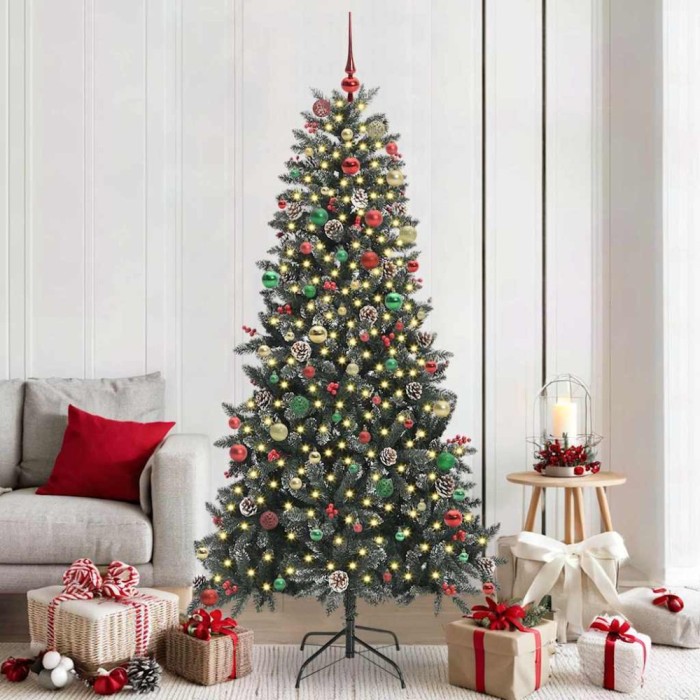 vidaXL Brad de Crăciun artificial cu 300 LED Verde 114 x 114 x 210 cm 3395900