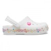 Saboți Crocs Toddler Crocband Stretch Necklace Clog Alb - White/Multi, 20, 22 - 24, 27