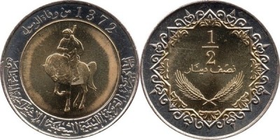 Libya 2004 - 1/2 dinar UNC foto